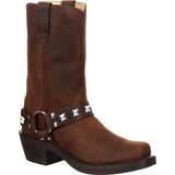 Men Cowboy Western Boots Fashion Flat Heel Shoes Low Heel Casual Mid Calf Tall Faux Leather Boots Square Toe