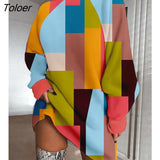 Print High Neck Long Sleeve Casual Dress Europe & America Fashion Women's Clothing Letter Dress Mini