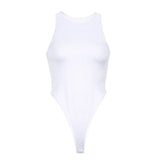 2021 Summer New Cut Out Strap Bodysuit With Buckle Off Shoulder Sleeveless Sexy Gothic Body Women Rompers Rave