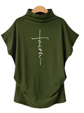 Summer Short Sleeve T Shirt Women Faith Cross Printed Oversized Women Tshirt Streetwear Casual Tops Tee Shirt