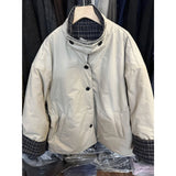Color Retro Collar Two Sides Of The Cotton Dress Women's Winter Small Jacket To Keep Warm Cotton Jacket