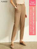 Graduation party gift Spring Summer Pants Female Office Lady Solid High Waist Female Trousers Fashion Straight Suit Pants For