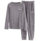 Pajamas Set Winter Warm Flannel Pajamas Homewear Thick Female Sleepwear Plush Pyjamas Suit Sweatshirt Hoodies Solid