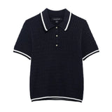 2025 New Knitted Shirt Round-Neck Solid Color Loose Set Female