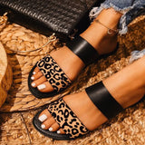 Shoes Woman Sandals Gladiator Sandals Women 2021 Slippers Beach Shoes Flat Sandals Leopard Sandalias