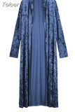 Philosophy Blusas Mujer New Long Sleeve Velvet Kimono Cardigan Women Casual Blouse Fashion Long Kimono Women