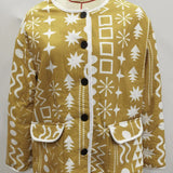 New Autumn And Winter 2024 Women's Wear Medium And Long Printed Cotton Jacket W028 6301-1-Outfit