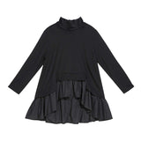 Loose Fit Asymmetrical Ruffles Sweatshirt New High Collar Long Sleeve Women Big Size Fashion Tide Spring Autumn 2023