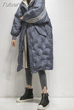 90 White Duck Down Coat Women Long Jacket Winter Loose Down Jackets Female Overcoat Fashion Thick Parkas Lady