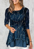 O-Neck Short Sleeves Printed Loose