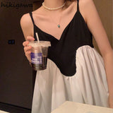 Tanks Crop Top Women Fashion Summer Vest Patchwork Sexy Sling Y2k Tops 2023 Ropa Mujer Sweet Ruffles Loose Camis
