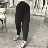 Pants Women Wide-leg Big Pockets Basic New M-3XL Solid Elastic High Waist Ladies Trendy Mujer Leisure Trousers Summer
