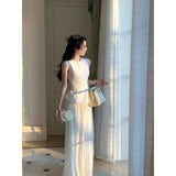 Women's Clothing 2025 Summer New Gold Cold Feel Expensive Clothes Sleeveless Vest Tops With Wide Legs