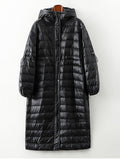 2022 Winter Oversized Long 90% White Duck Down Coat Women Thick Loose Outerwear Warm Down Jacket Hooded Feather