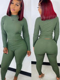 Casual Basic Ribbed Fitting Top and Pants