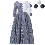 Women's New Fashion Elegant Round Neck Seven-Sleeve Print Spliced African