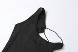 Autumn Black Sexy Hollow One Shoulder Y2K Mini Dress Women Sleeveless Backless Bandage Party Clubwear Beach Slim Dresses