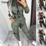 Pieces Sets Women Casual Sport Joggers Long Sleeve Zipper Coat Pants Set 2023 Spring Streetwear Track Suit
