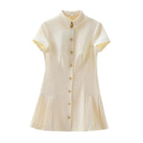 2025 Women's Shirt Style Mini Dress 3D Three-Dimensional Pattern Short