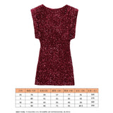 Women's Beads Dress Dress Sleeveless Party With Cushioned Shoulder Mini Dress