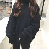 Korean Style Hoodies Female Winter False Two Pieces Turtleneck Women's Sweatshirt Loose Thick Fleece Pullovers M-XL