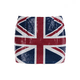 Style Personality Flag Prints Decorate Low-Waisted Hip-Blow Skirt Hottie Sexy Body Trim