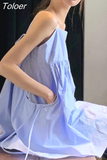 Woman Dress Fashion Loose Sling Robe Vestido Femme Bandage Pockets Casual Korean Y2k Dresses 2023 Vestidos De