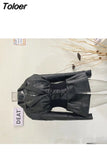 Fashion Women's Blazer Notched Collar PU Patchwork Knitted Super Waist Silhouette Suit Jackets Spring 2023 New