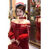 Price Of New Year's Red Sweater Women's New Autumn And Winter Thicken A Word On The Shoulder Snake Year's Life Year Bottom