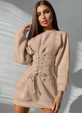 Casual Lace-Up Sweatshirt