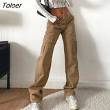 Punk Chain Bandage Wide Leg Pants 90s Baggy Pant Women Oversize Low Rise Y2k Academic Pants Streetwear E-girl