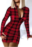 Plaid Print Zipper Mini Club