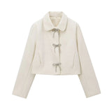 Women's Butterfly Buttonds Textured Coat