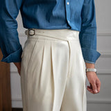 Casual Suit Pants Men's Autumn Business Retro Niche Trousers High Street Hanging Trendy