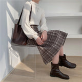 Women Autumn Winter Half Neck Sweater Tops Long Lantern Sleeve Casual Knitted Blouse Fashion Korean Elegant Office Lady
