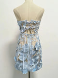 Holiday Style Dress 2025 Summer New Temperament Sexy Style Tective Yarn Flower Design Short