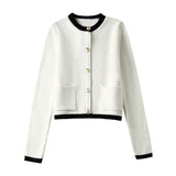 Spring Gold Row Buckle Knitted Coat 3991001-Outfit