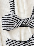Toloer Single Swimsuit Ladies Split Swimsuit Black And White Contrast Sexy Bikini D633WY-Outfit