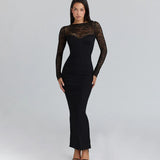 2025 New Solid Color High-Neck Long Sleeve Tops To Repair Hollow Micro-Tlammous Trousers Set