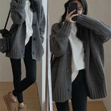 Long Coat Women's Long Dress Long Female Solid Color Mah-Button Cardigan Long-Sleeved British