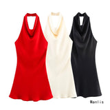 Women's Dress 2025S Summer New Fashion Simple Silk And Collar Dress