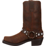 Men Cowboy Western Boots Fashion Flat Heel Shoes Low Heel Casual Mid Calf Tall Faux Leather Boots Square Toe