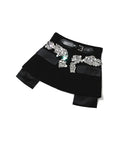 2023 New Spring Autumn High Waist Black Beading Blingbling Spliced Personality Short Half-body Skirt Women Fashion