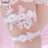 Sexy Women Bow Leg Ring Lingerie Lace Garter Belt Leg Loop Wedding Garters Bridal Female Cosplay Thigh Ring Stocking