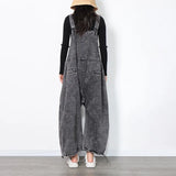 Toloer Waist Strap Jeans Fall 2024 New Loose Version Large Pocket Design Personality Wide Leg Pants Woman-Outfit