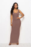 Elegant Women Sexy Dress O-Neck Sleeveless Slim Maxi Dress High Stretch Tank Robe Spring Summer Thin Long Dress