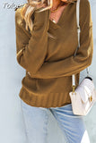 Cardigan Coat Women's New Solid Color Long-sleeved Sweater Casual Pullover Simple Solid Soft Knitted Sweater