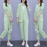 Women's Pants Set Fashion Casual Jacket Top Trousers Vest Three Piece Set Female Suits Tracksuit Office