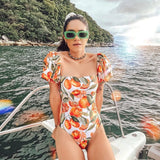 Piece Swimsuit 2022 Sexy Cross Back Swimwear Women Swimsuit Vintage Retro Bathing Suits Beach Wear Swim Print Monokini