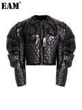 Black Bgi Size Warm Cotton-padded Coat Long Sleeve Loose Fit Women Parkas Fashion Tide New Autumn Winter 2022
